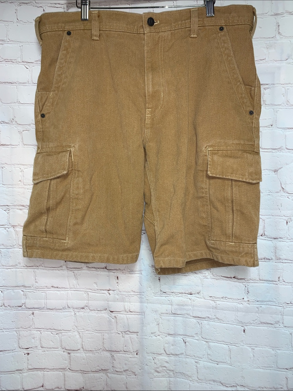 Patagonia Khaki Iron Forge Canvas Hemp Cargo Organic Shorts Size 38 x 11 - Picture 5 of 8